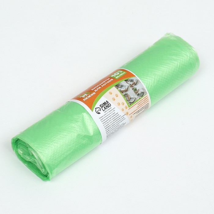 

Био-пакеты для кошачьих лотков Пижон 45 х 65 см, 12 мкм, 10 шт, зеленые