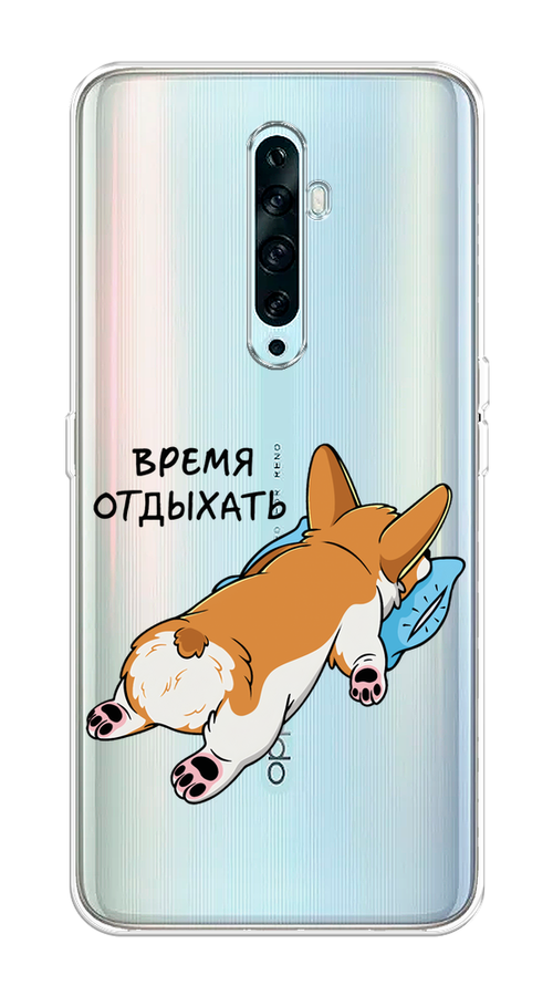 

Чехол на Oppo Reno 2Z "Корги отдыхает", Черный;коричневый;голубой, 251850-1