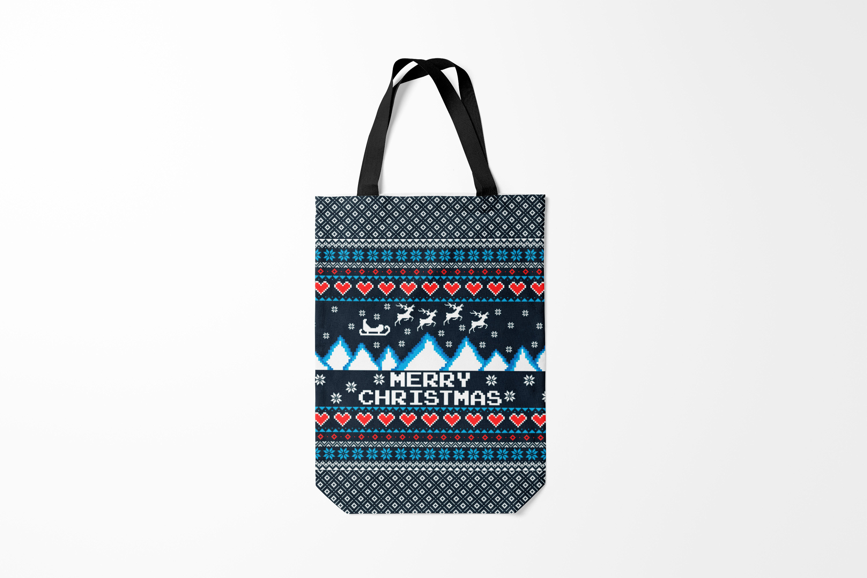 

Сумка шoппер унисекс Burnettie Пиксели Свитер Merry Christmas, синий, Пиксели Свитер Merry Christmas