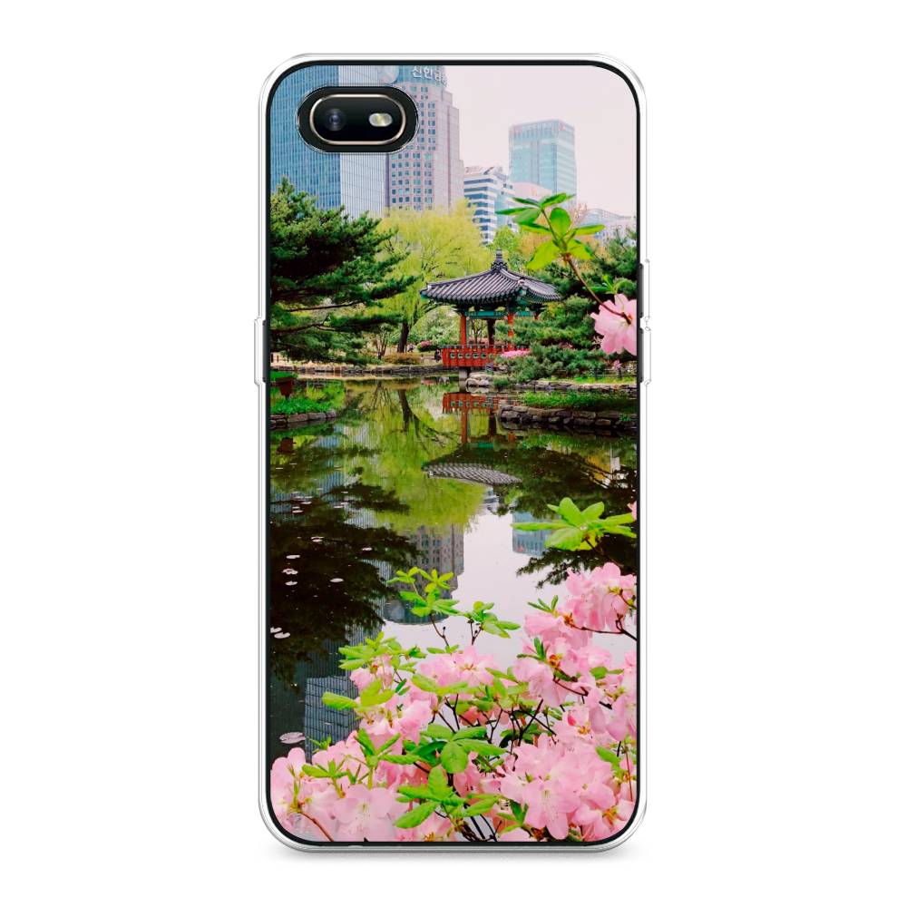 

Чехол для Oppo A1k "Сакура возле озера", Зеленый;розовый;голубой, 252150-2