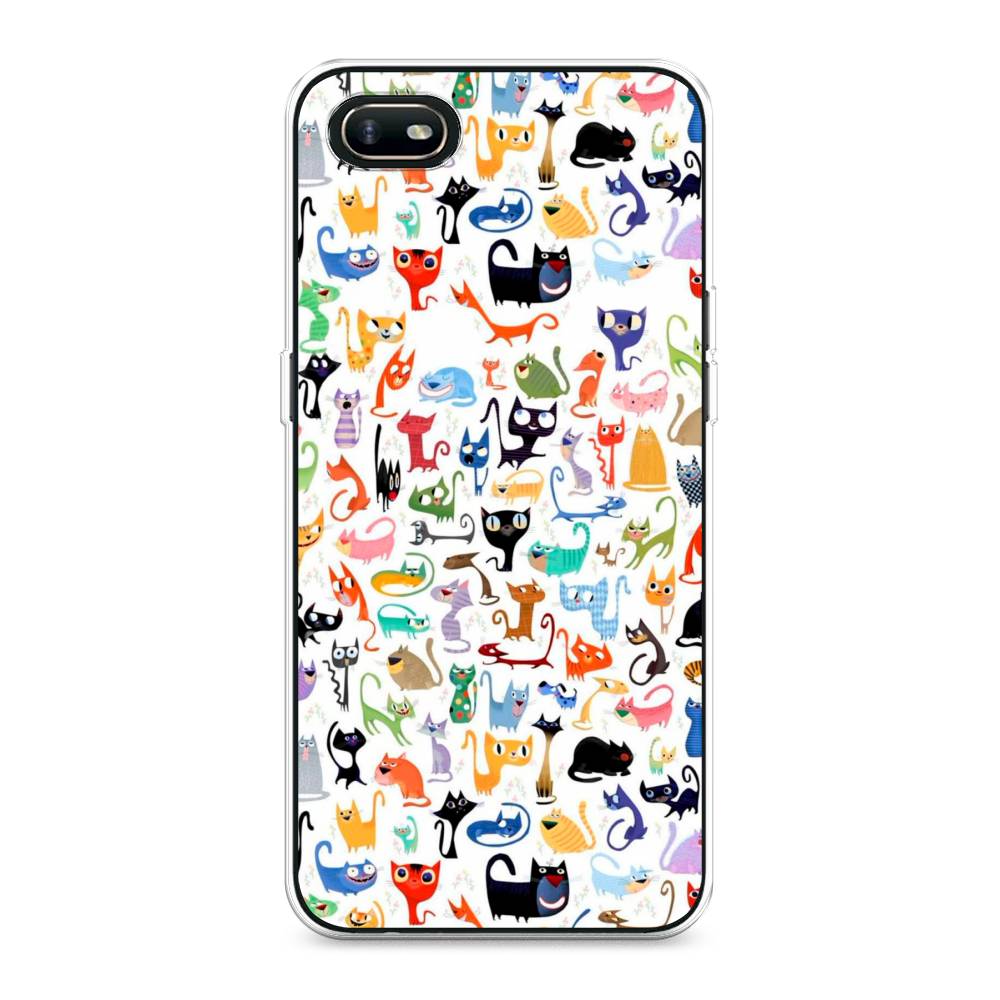 

Чехол для Oppo A1k "Цветные коты", Разноцветный, 252150-1