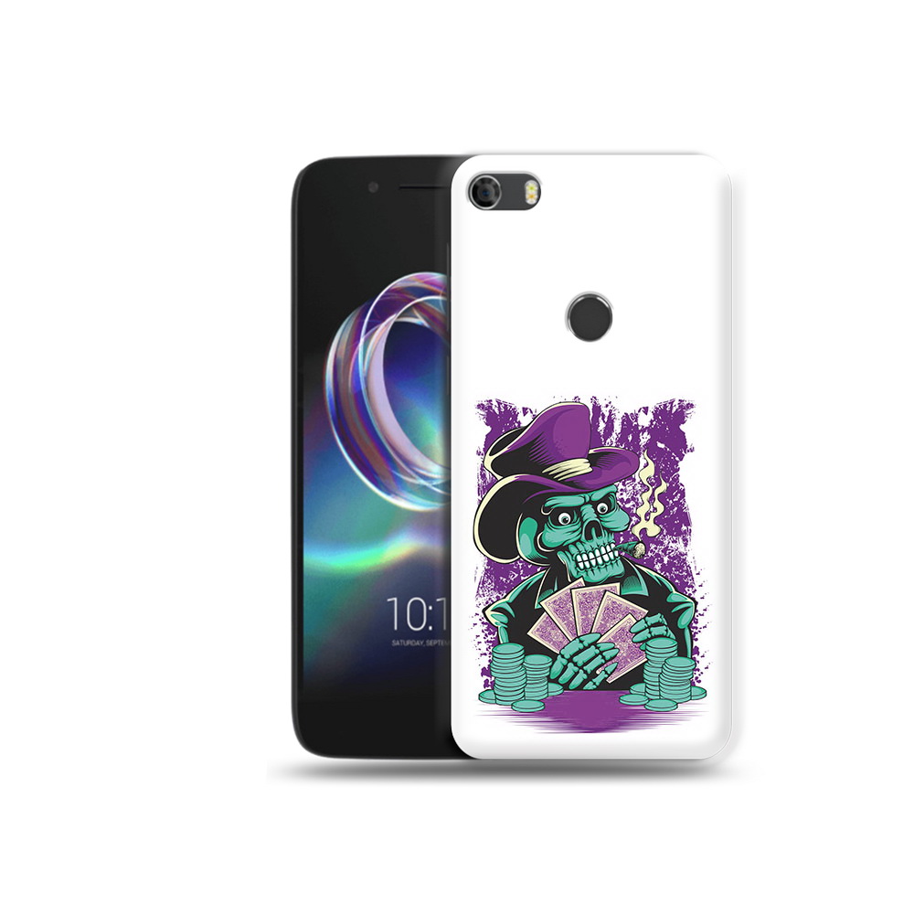 

Чехол MyPads Tocco для Alcatel Idol 5 зеленый череп с картами (PT82010.678.361), Прозрачный, Tocco