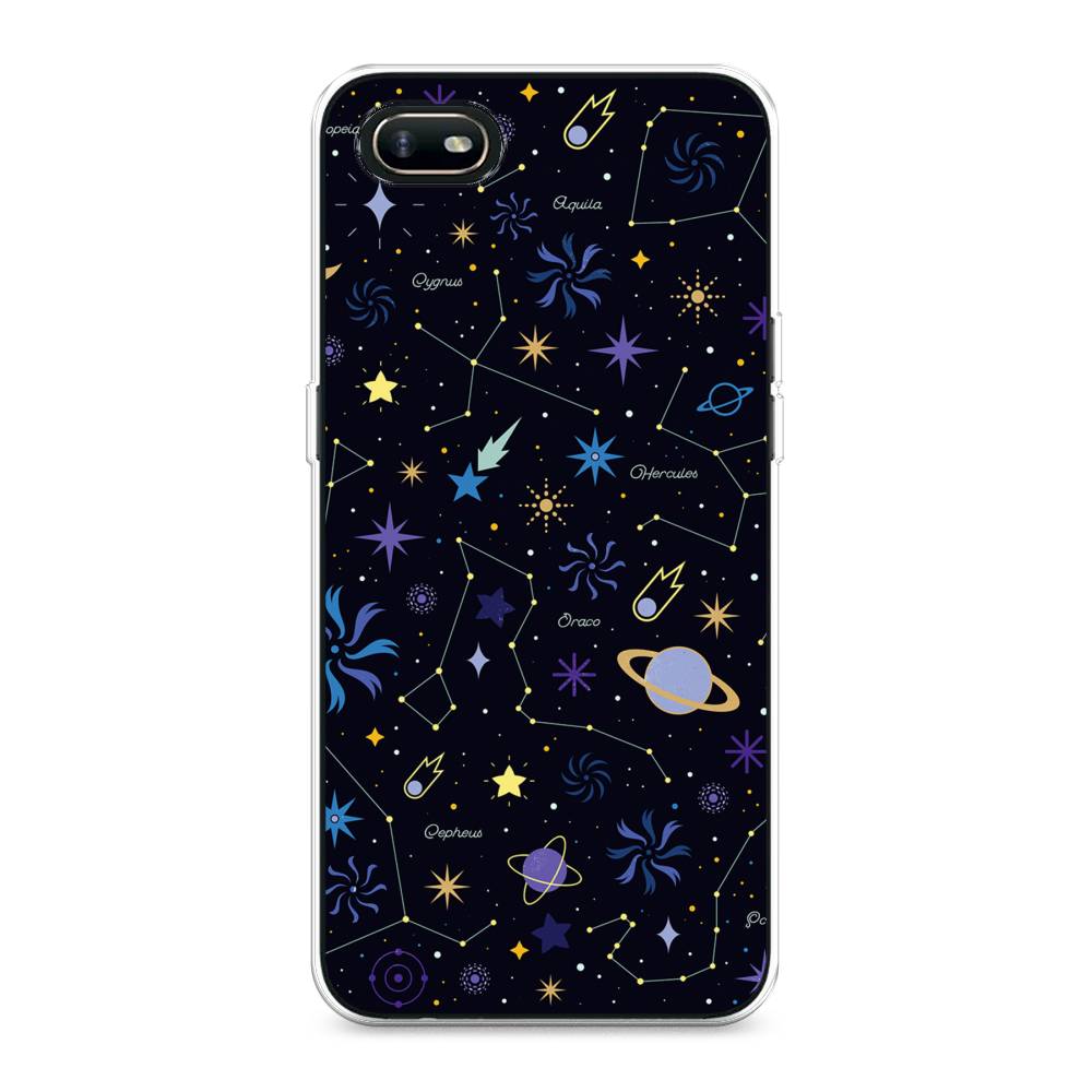 

Чехол для Oppo A1k "Цветной космос", Желтый, 252150-2