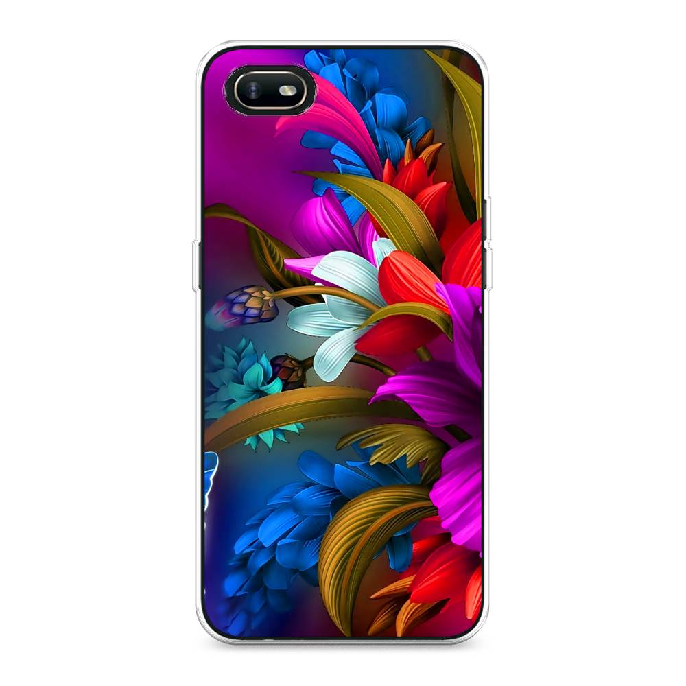 

Чехол для Oppo A1k "Фантастические цветы", Фиолетовый;красный;синий, 252150-2