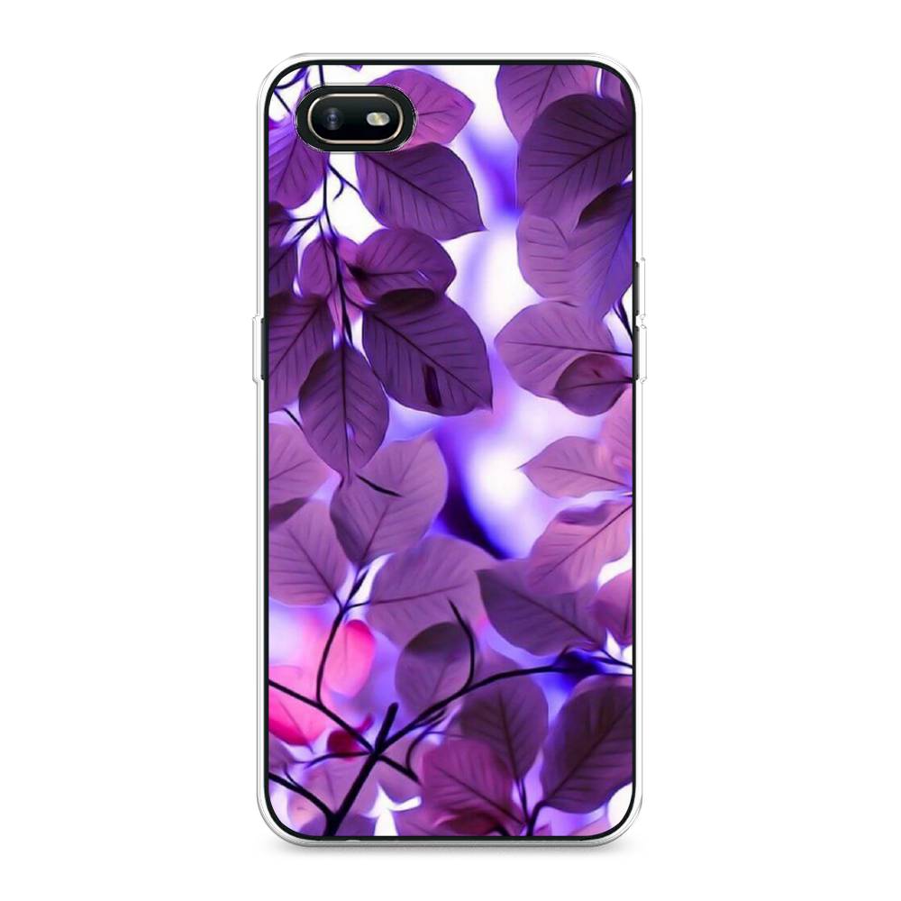 

Чехол для Oppo A1k "Сиреневые листики", Фиолетовый;голубой, 252150-2