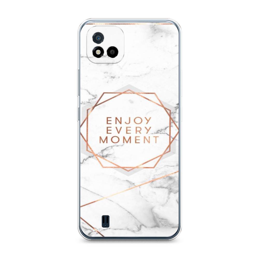 фото Силиконовый чехол "enjoy every moment мрамор" на realme c11 (2021) awog