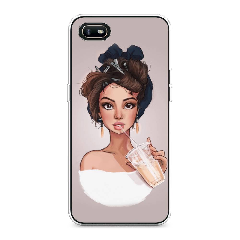 

Чехол для Oppo A1k "Девушка с фраппе", Серый, 252150-6
