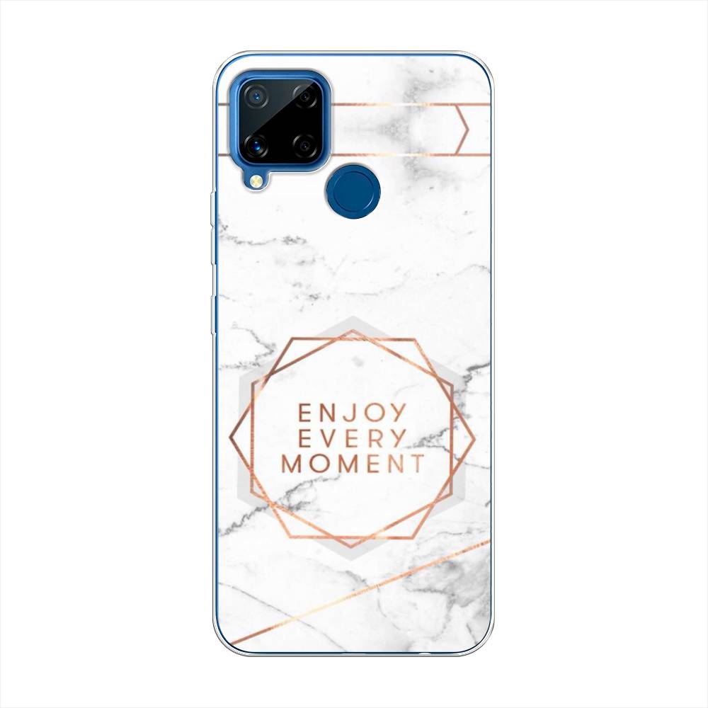 

Чехол Awog на Realme C15 "Enjoy every moment мрамор", Разноцветный, 255050-7
