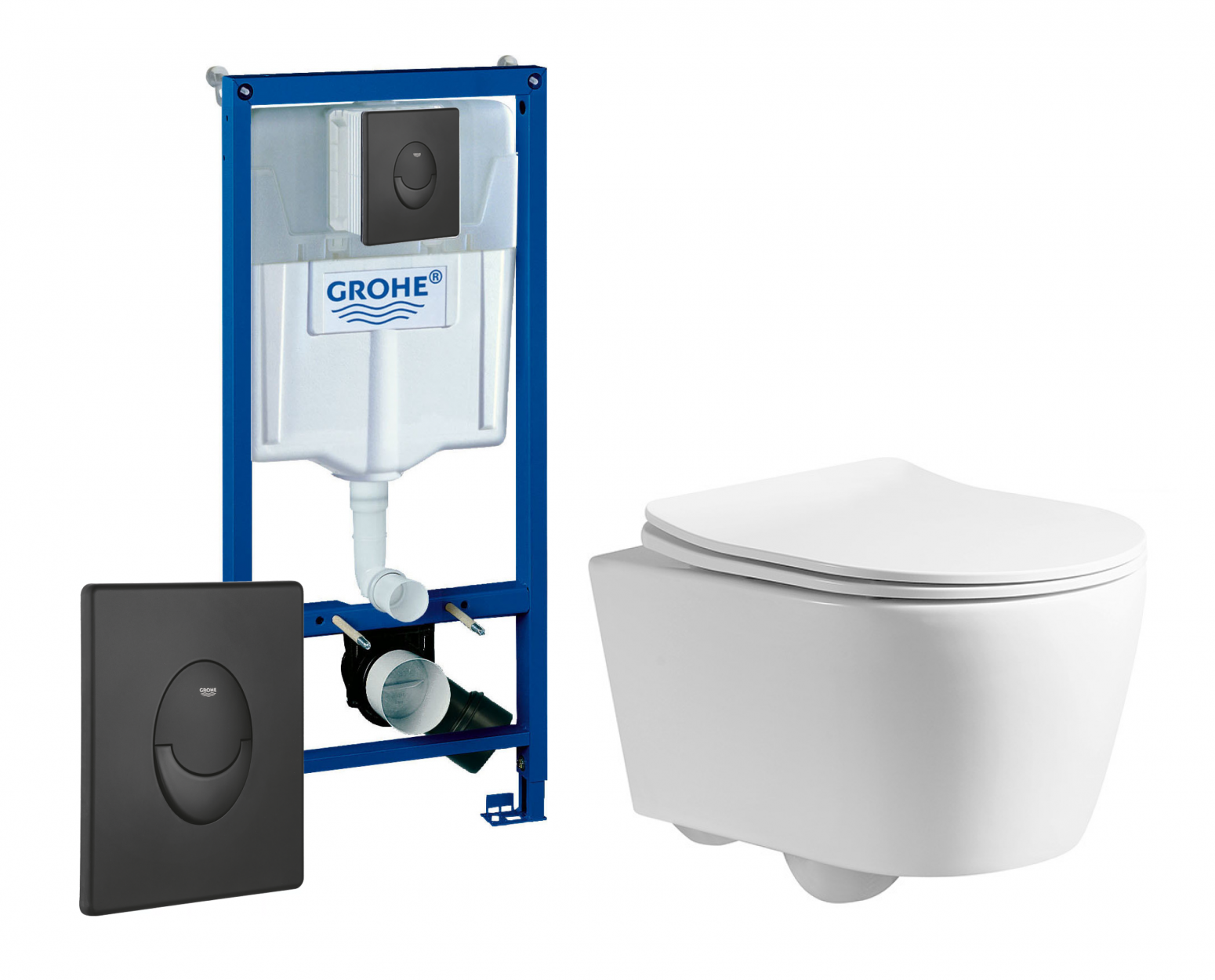 

Комплект: инсталляция Grohe Rapid SL + унитаз Sella PP + кнопка черная, 553387