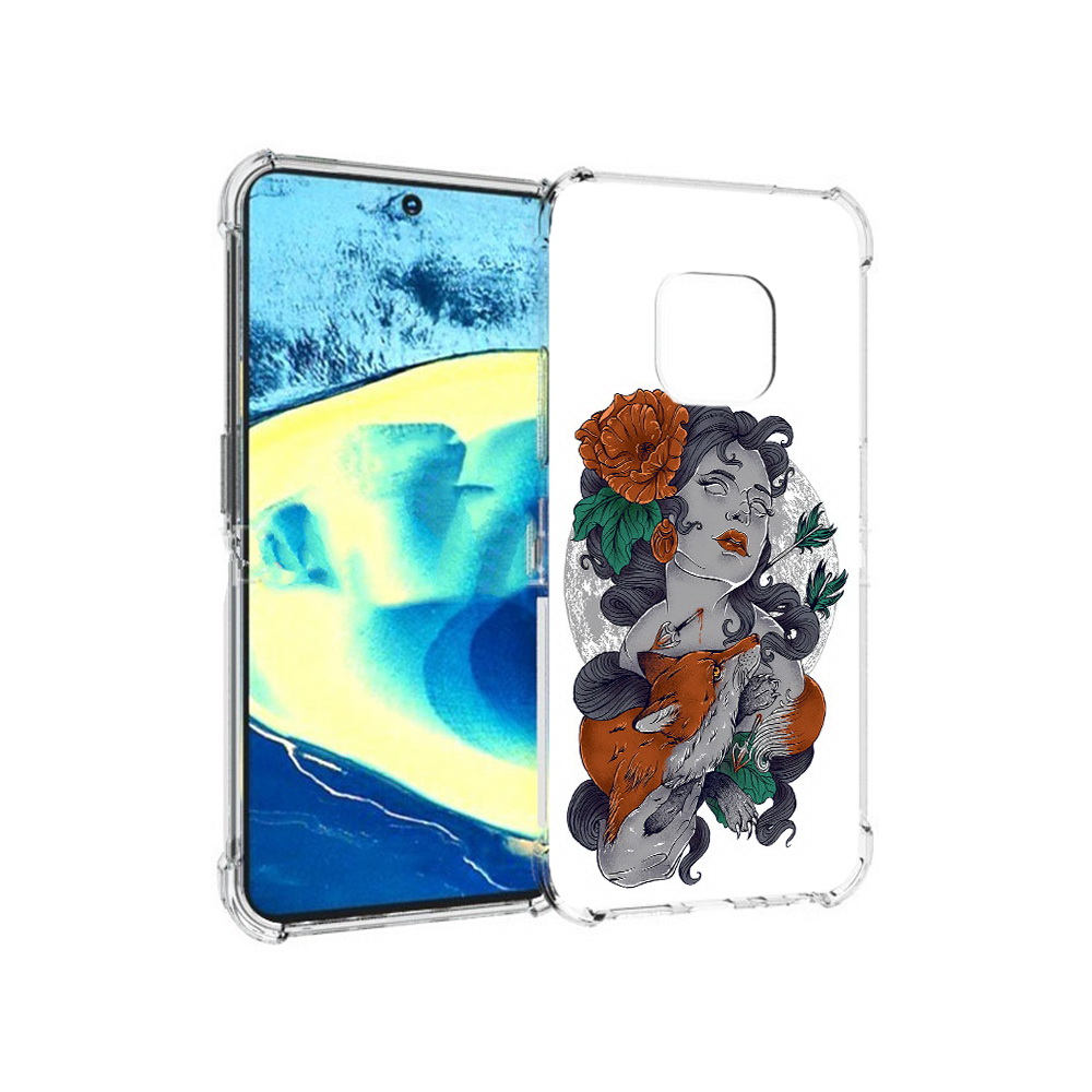 

Чехол MyPads Tocco для Nokia XR20 темная девушка с лисой (PT161671.111.639), Прозрачный, Tocco