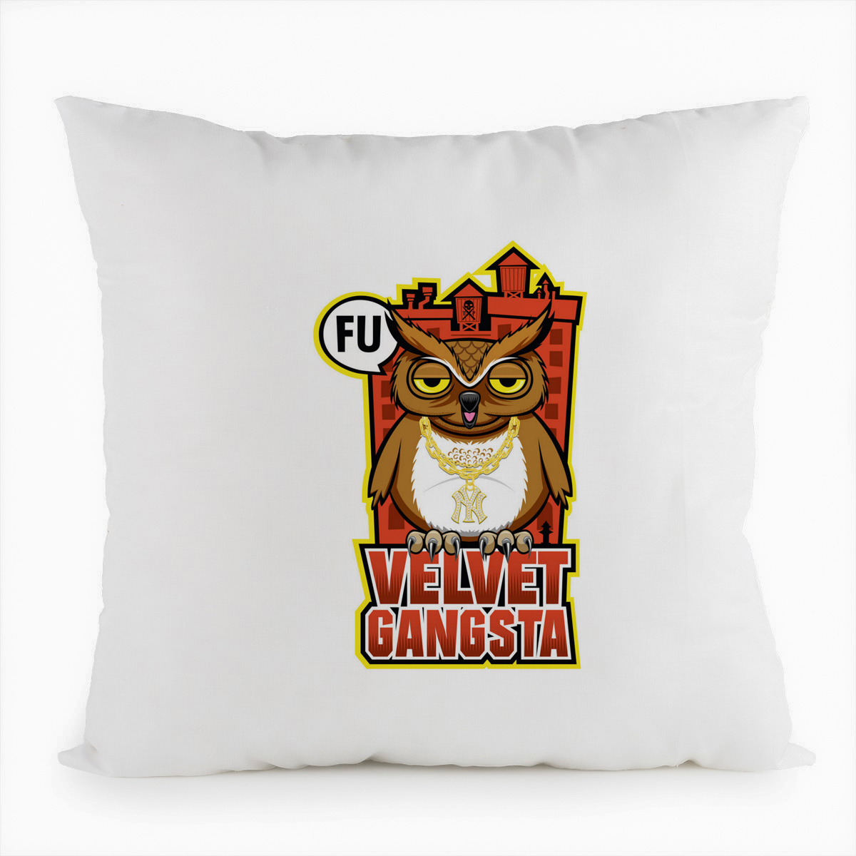 фото Подушка белая coolpodarok velvet gangsta