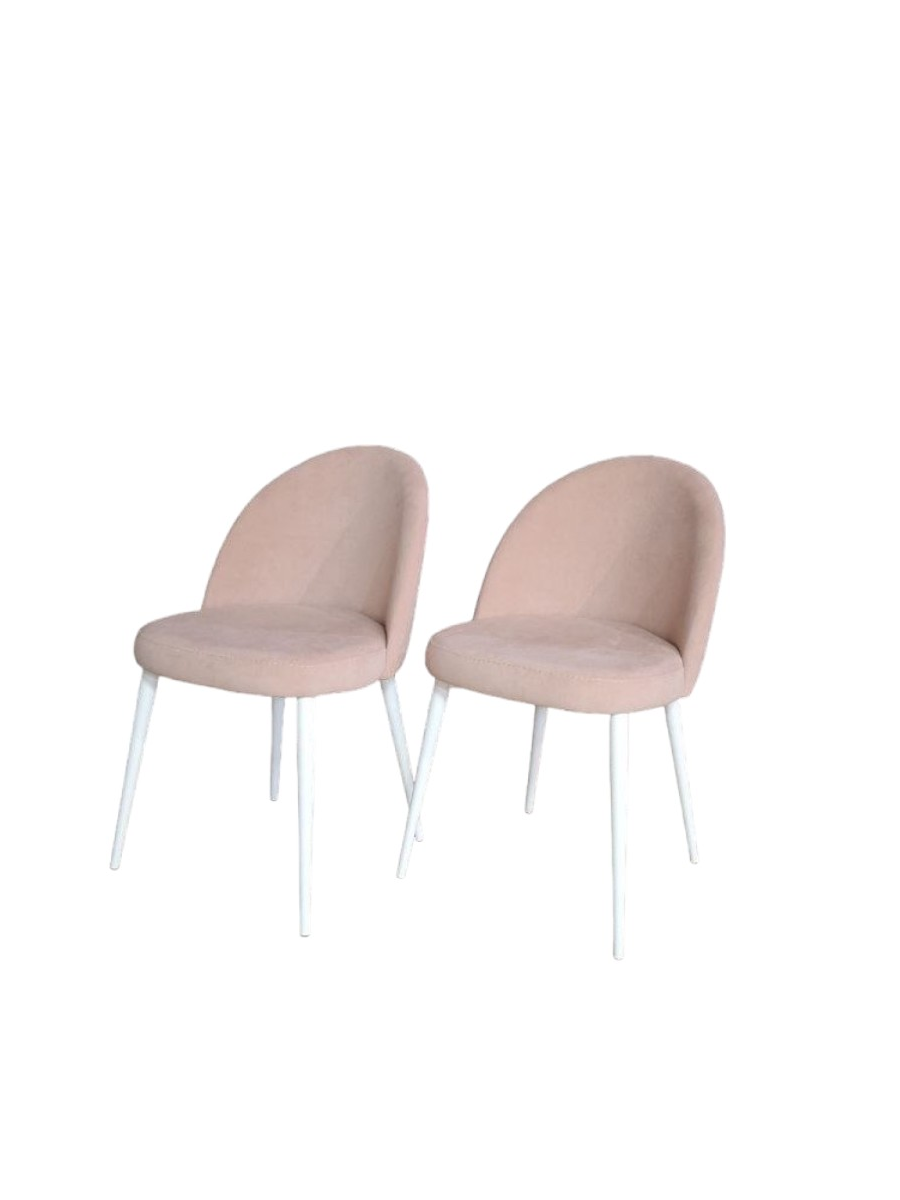 Комплект стульев Veles Марсель 2 шт, розовый на белых ножках