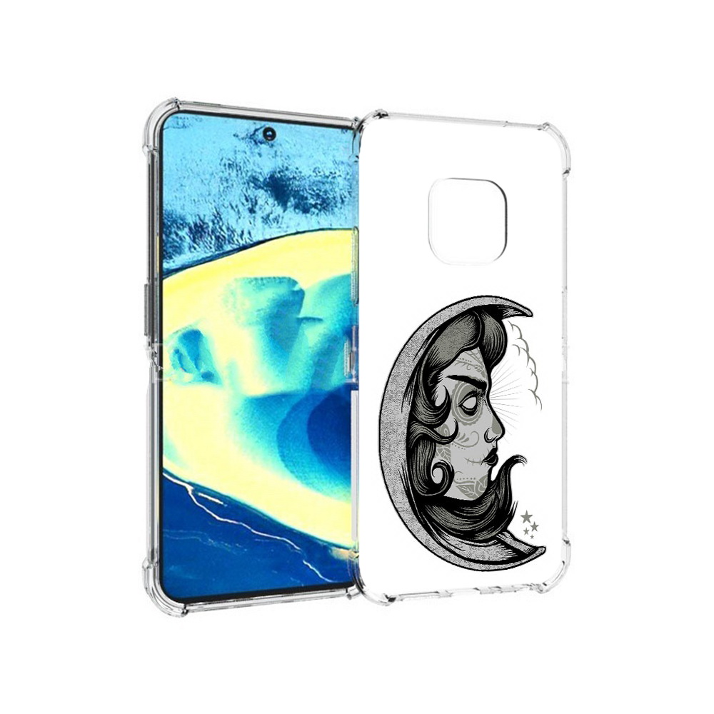 

Чехол MyPads Tocco для Nokia XR20 черно белая луна с лицом (PT161671.111.680), Прозрачный, Tocco