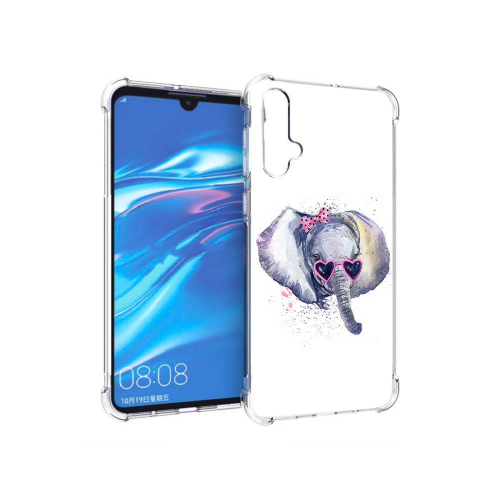 

Чехол MyPads Tocco для Huawei Nova 5 слоник в очках, Прозрачный, Tocco