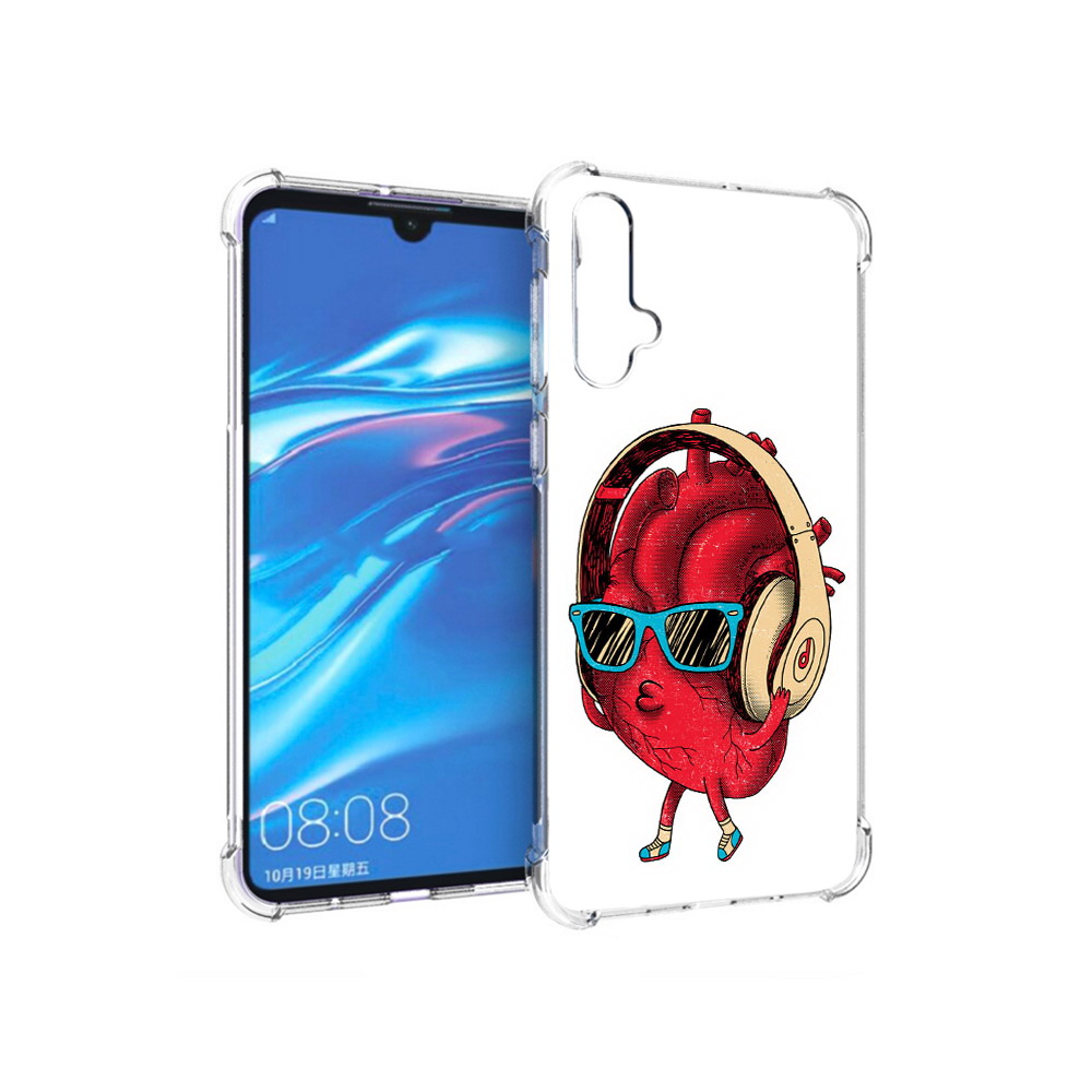 

Чехол MyPads Tocco для Huawei Nova 5 слушай сердце, Прозрачный, Tocco