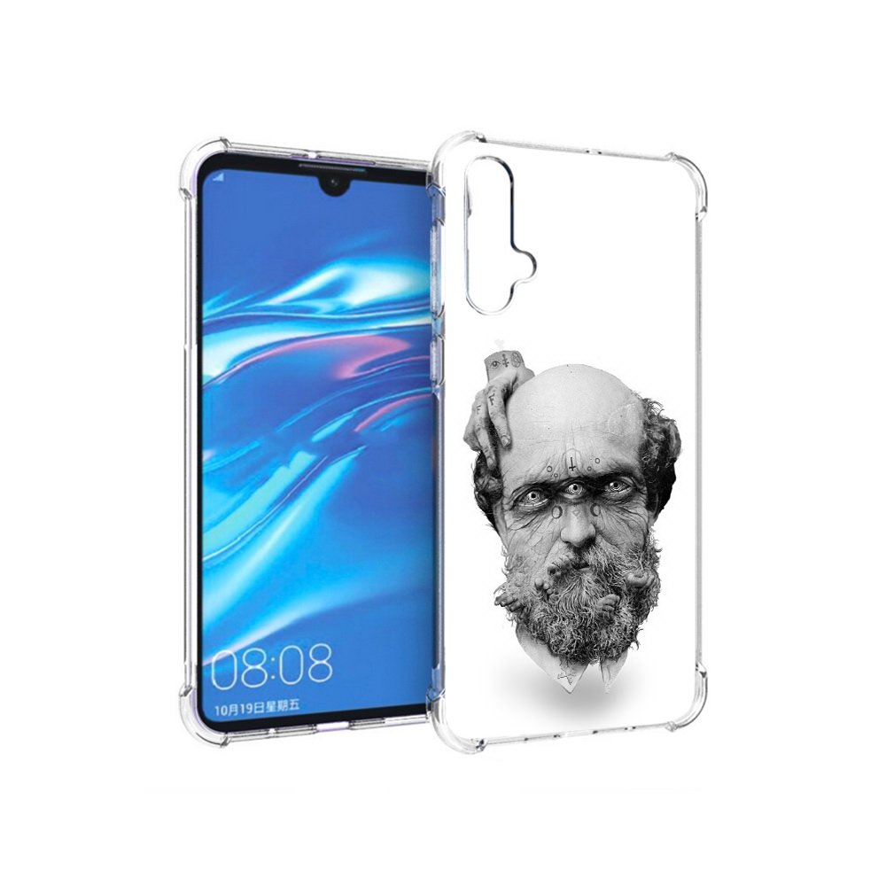 

Чехол MyPads Tocco для Huawei Nova 5 страшный бородатый мужчина абстракция, Прозрачный, Tocco