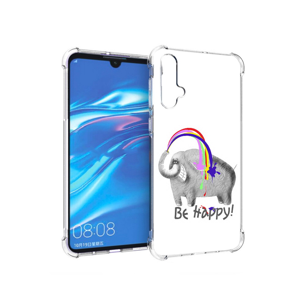 

Чехол MyPads Tocco для Huawei Nova 5 счастливый слон, Прозрачный, Tocco