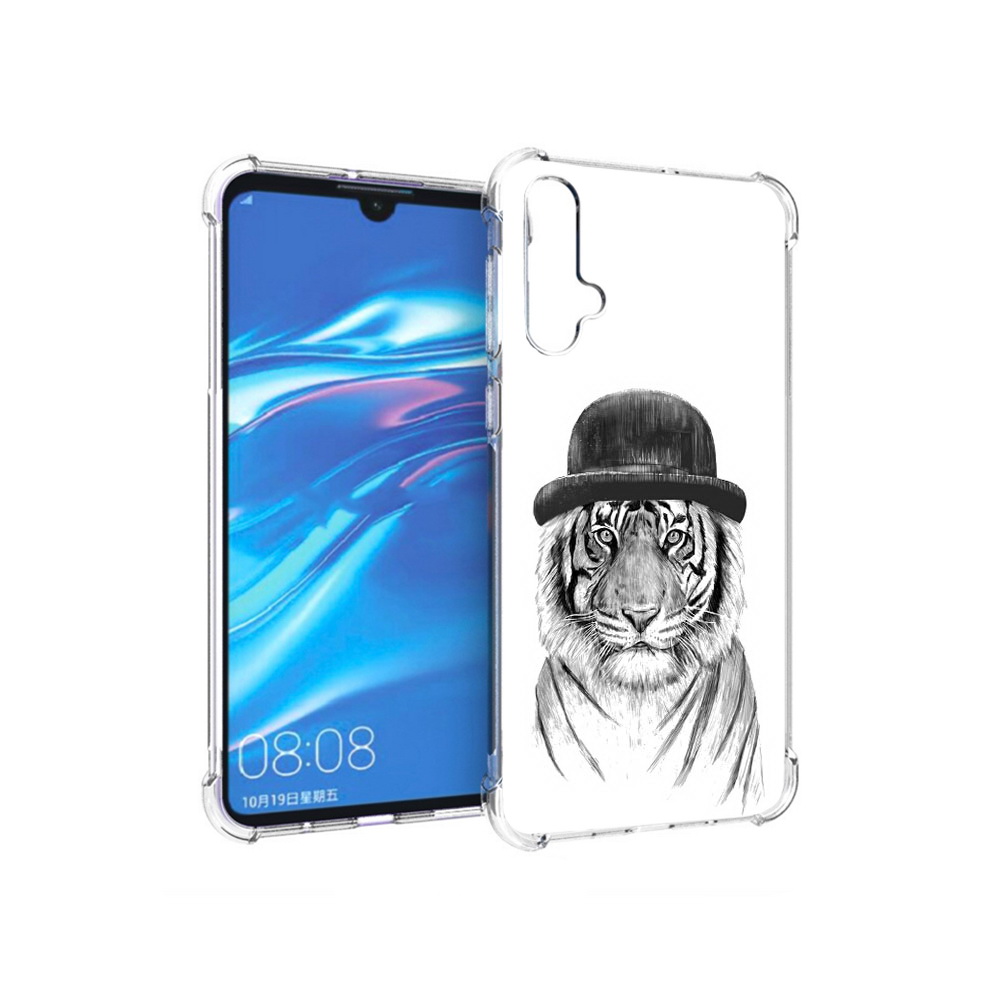 

Чехол MyPads Tocco для Huawei Nova 5 тигр британец, Прозрачный, Tocco