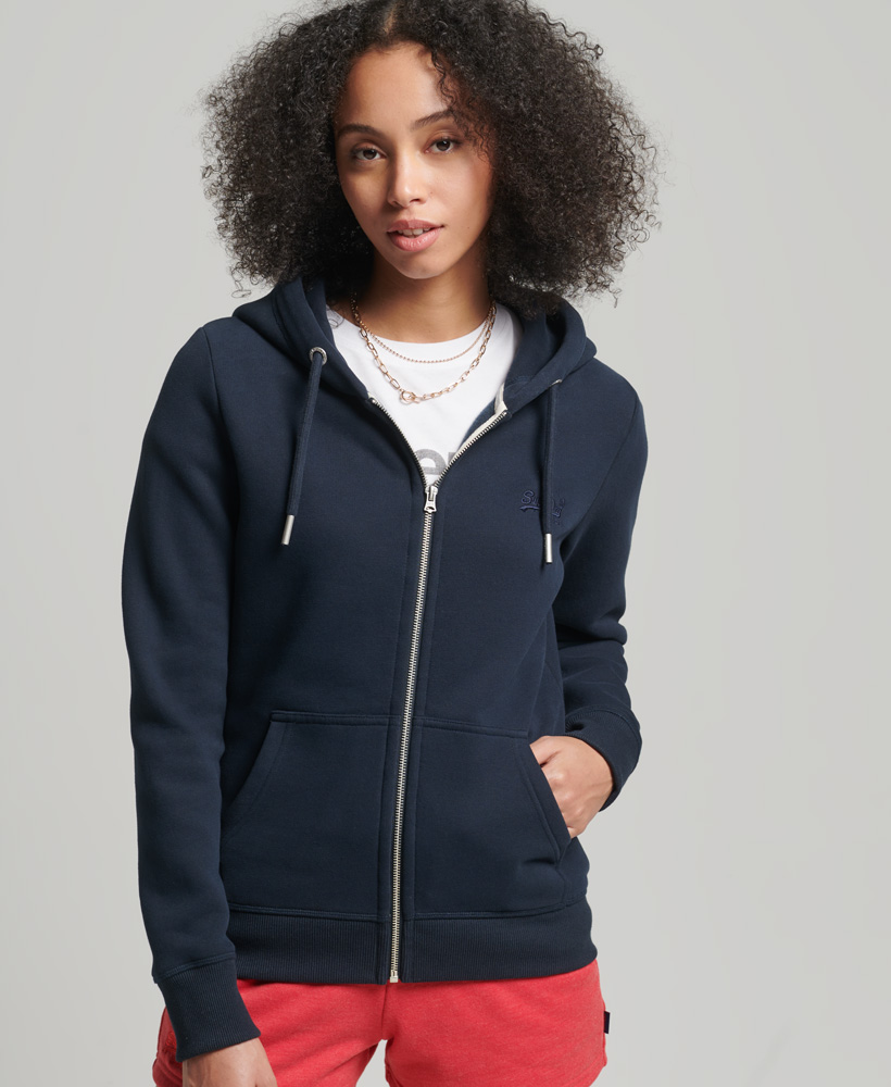 

Толстовка женская Superdry W2011385A синяя 8 UK, Синий, W2011385A
