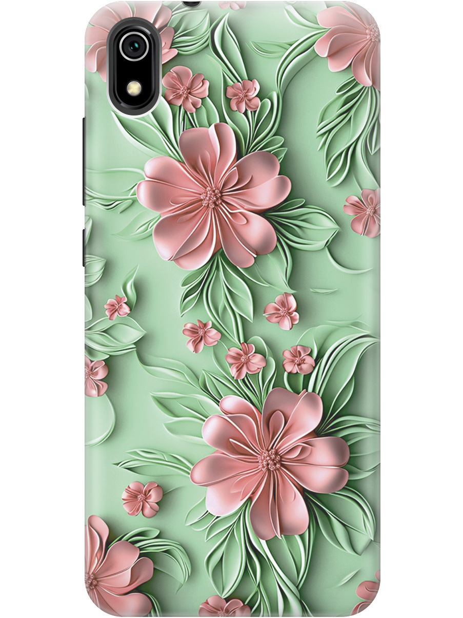 

Силиконовый чехол на Xiaomi Redmi 7A с принтом "Розовые цветы на мятном фоне", Прозрачный;зеленый;розовый, 721424821