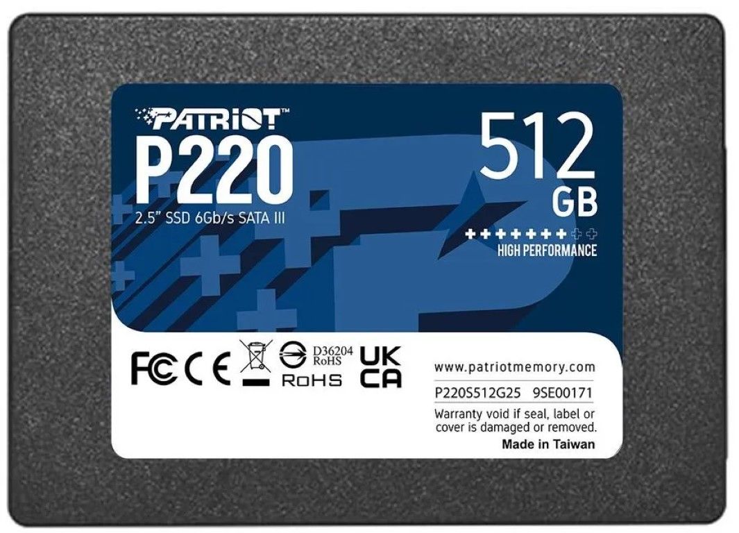 

SSD накопитель Patriot Memory P220 2.5" 512 ГБ (P220S512G25), P220