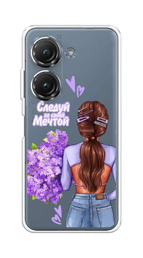 

Чехол на Asus ZenFone 9/ZenFone 10 "Следуй за своей мечтой", Фиолетовый;коричневый, 44850-1