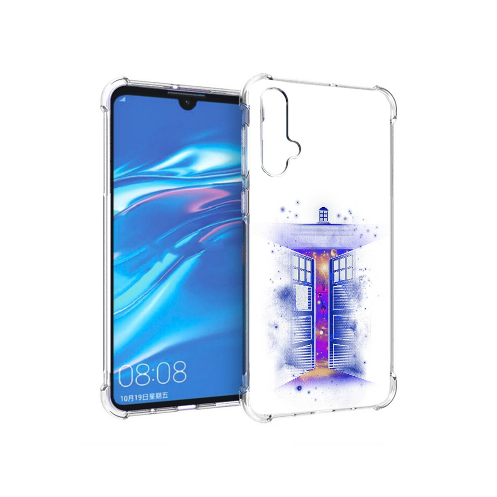 

Чехол MyPads Tocco для Huawei Nova 5 фиолетовый уголок абстракция, Прозрачный, Tocco