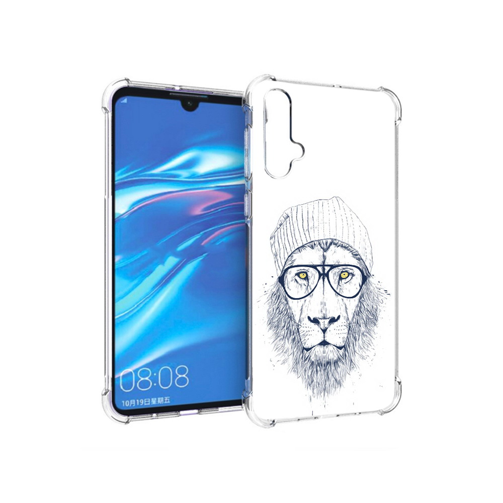 

Чехол MyPads Tocco для Huawei Nova 5 хиппи лев, Прозрачный, Tocco