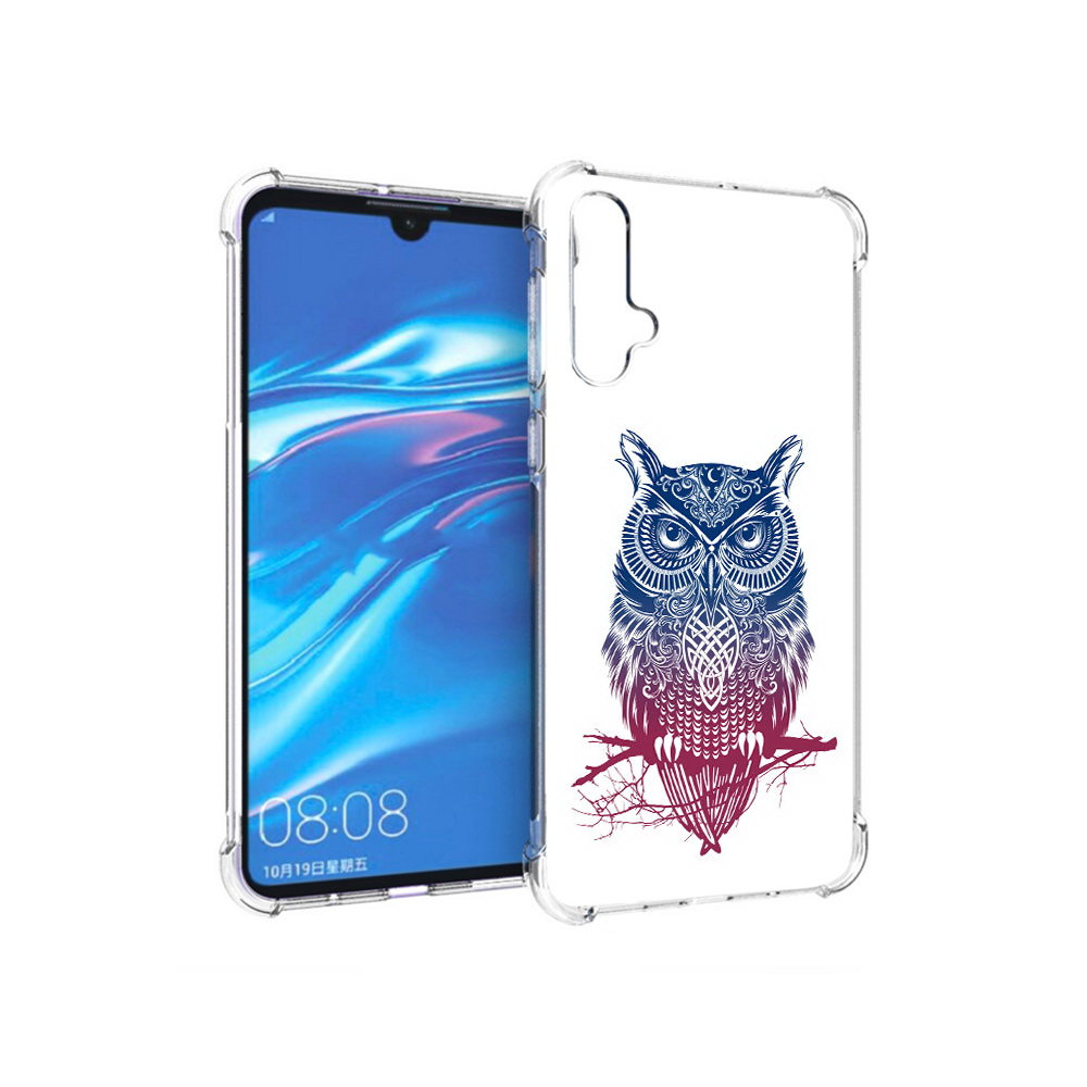 

Чехол MyPads Tocco для Huawei Nova 5 хиппи сова, Прозрачный, Tocco