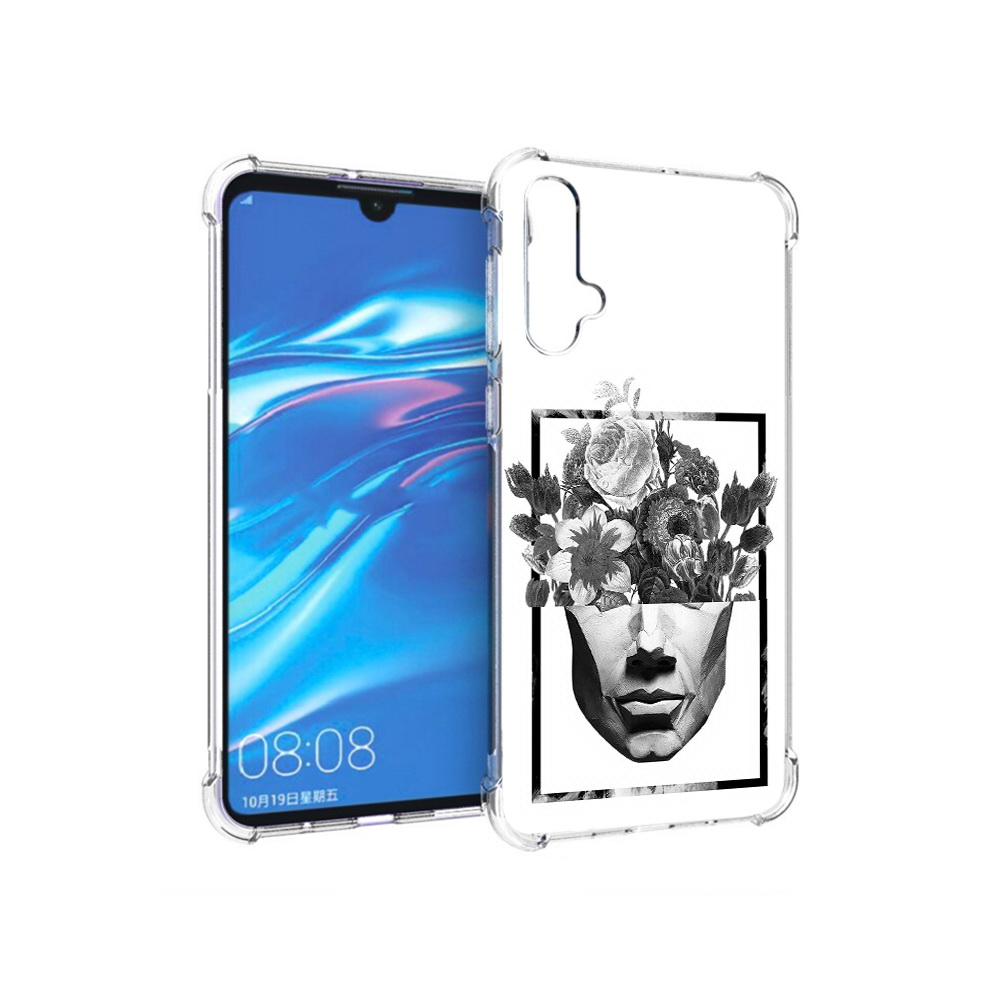 

Чехол MyPads Tocco для Huawei Nova 5 черно белая ваза в абстракции, Прозрачный, Tocco