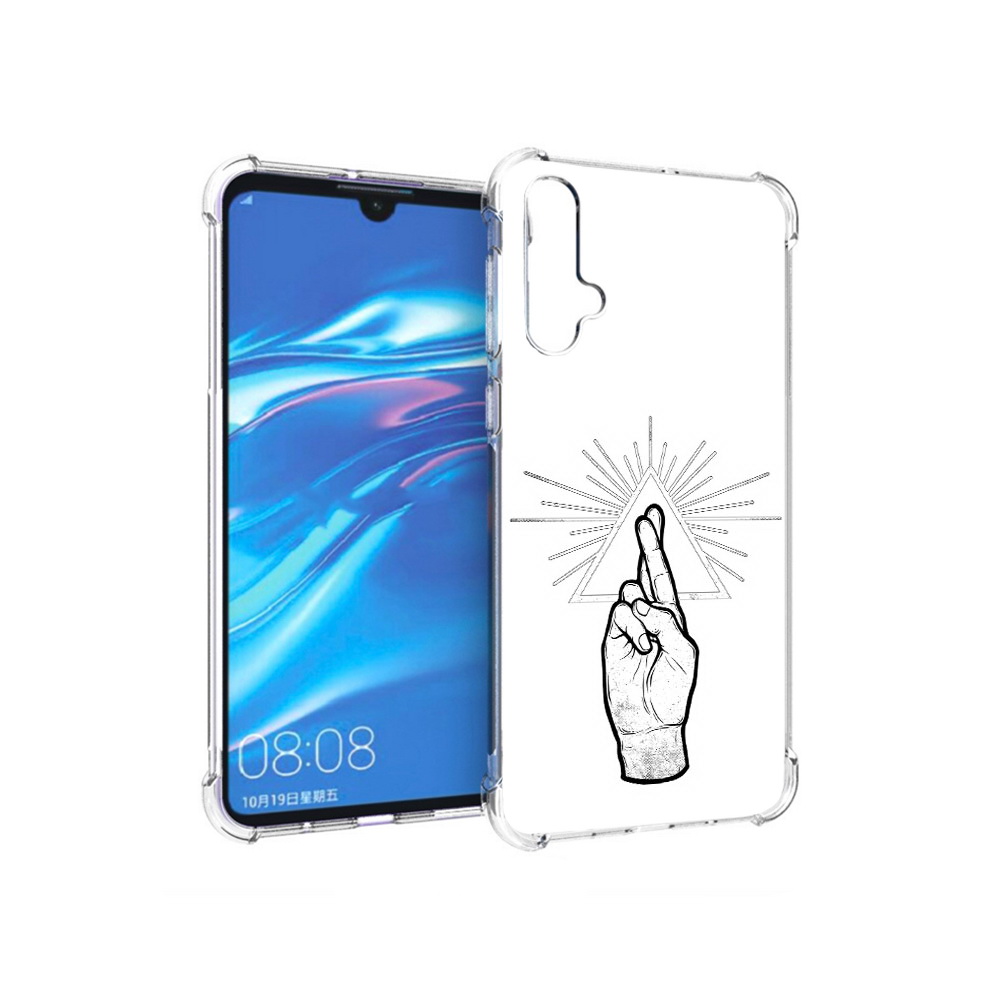 

Чехол MyPads Tocco для Huawei Nova 5 черно белая рука, Прозрачный, Tocco