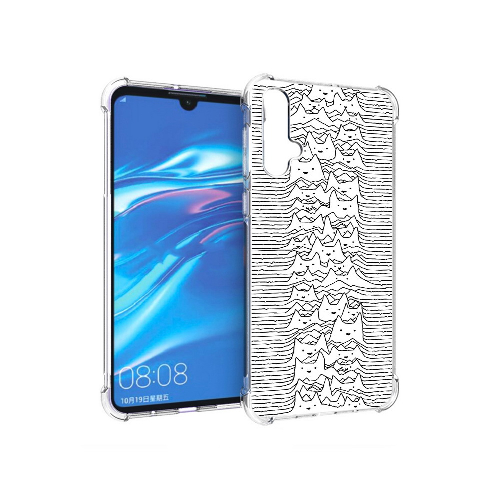 

Чехол MyPads Tocco для Huawei Nova 5 черно белые коты 3D, Прозрачный, Tocco