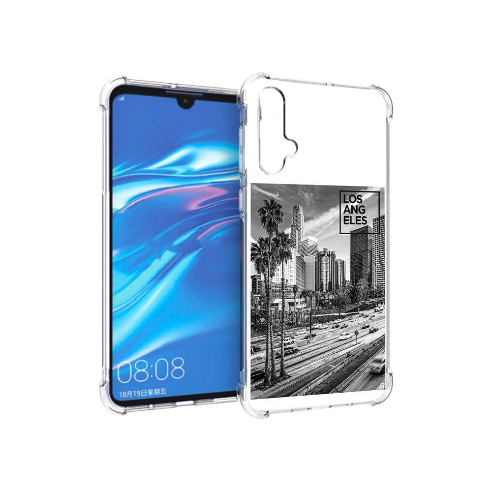 

Чехол MyPads Tocco для Huawei Nova 5 черно белый лос анджелес, Прозрачный, Tocco