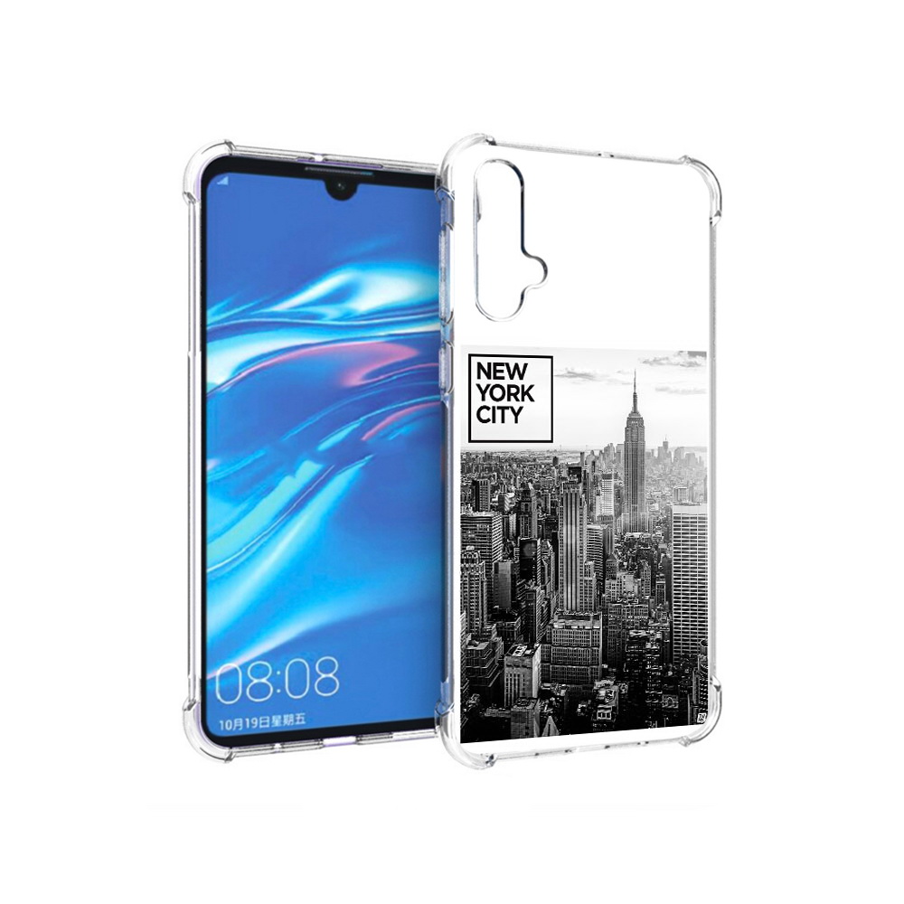 

Чехол MyPads Tocco для Huawei Nova 5 черно белый ньюерк, Прозрачный, Tocco