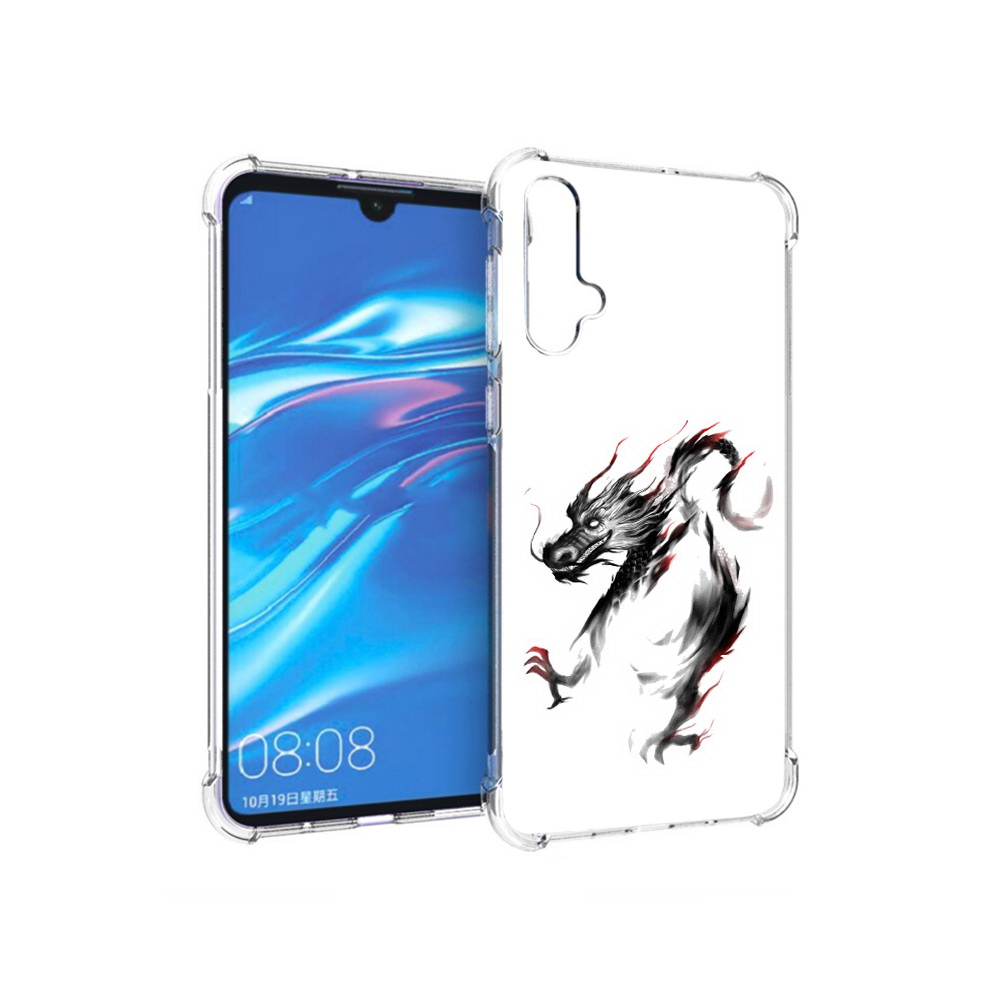 

Чехол MyPads Tocco для Huawei Nova 5 черный дракон, Прозрачный, Tocco