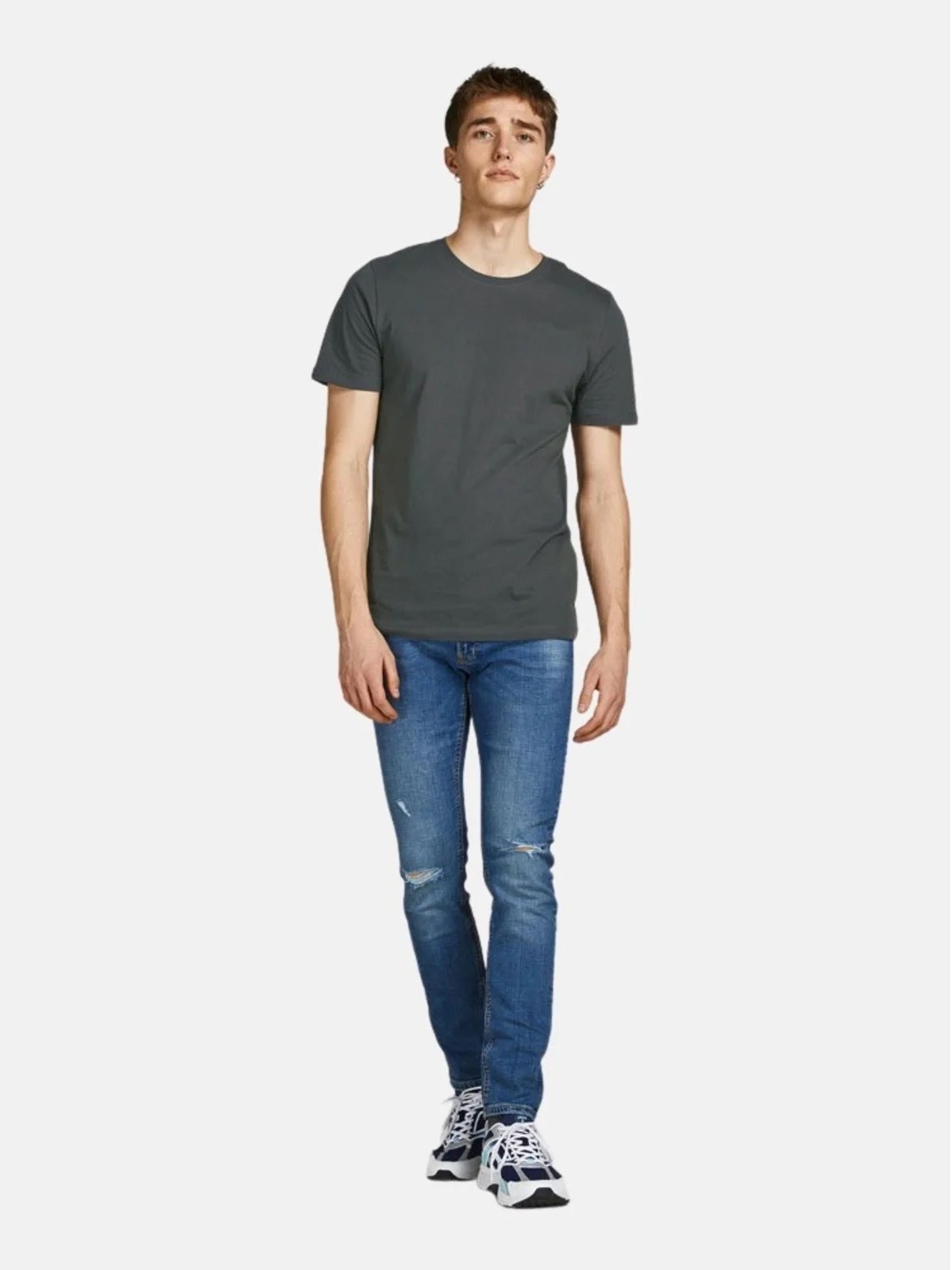 Футболка мужская Jack & Jones Plain Crew Neck 12156101 серая S