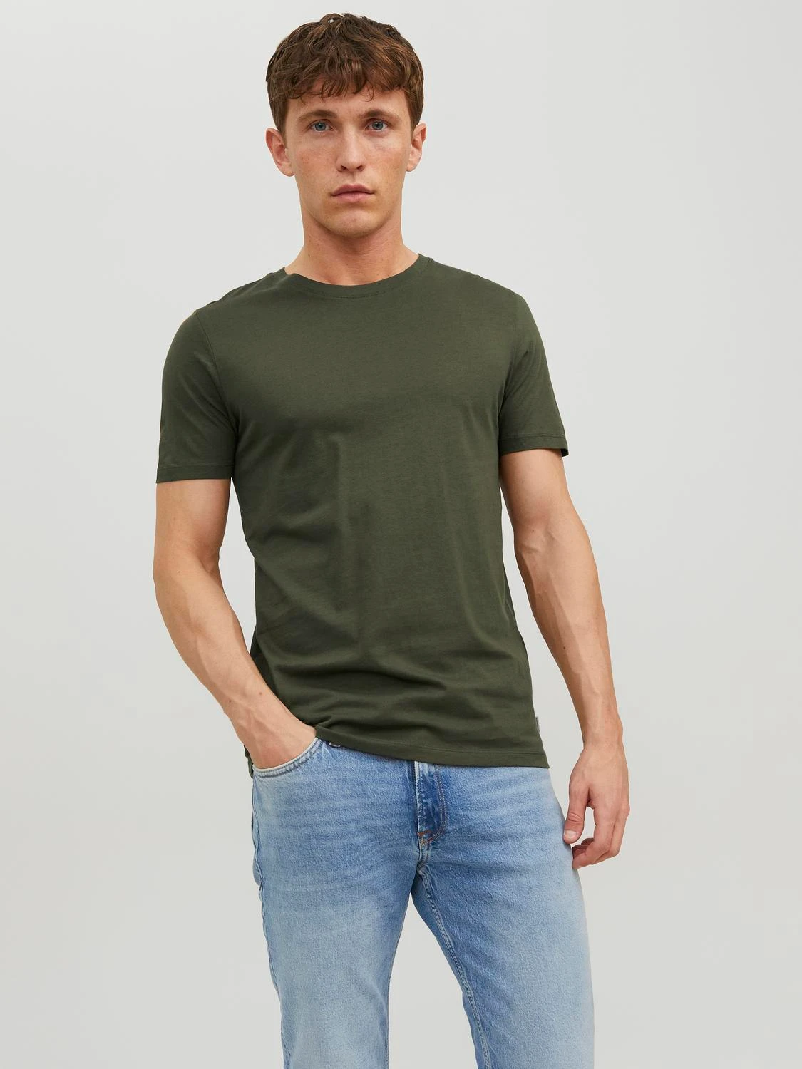 

Футболка мужская Jack & Jones Plain Crew Neck 12156101 хаки M, Plain Crew Neck