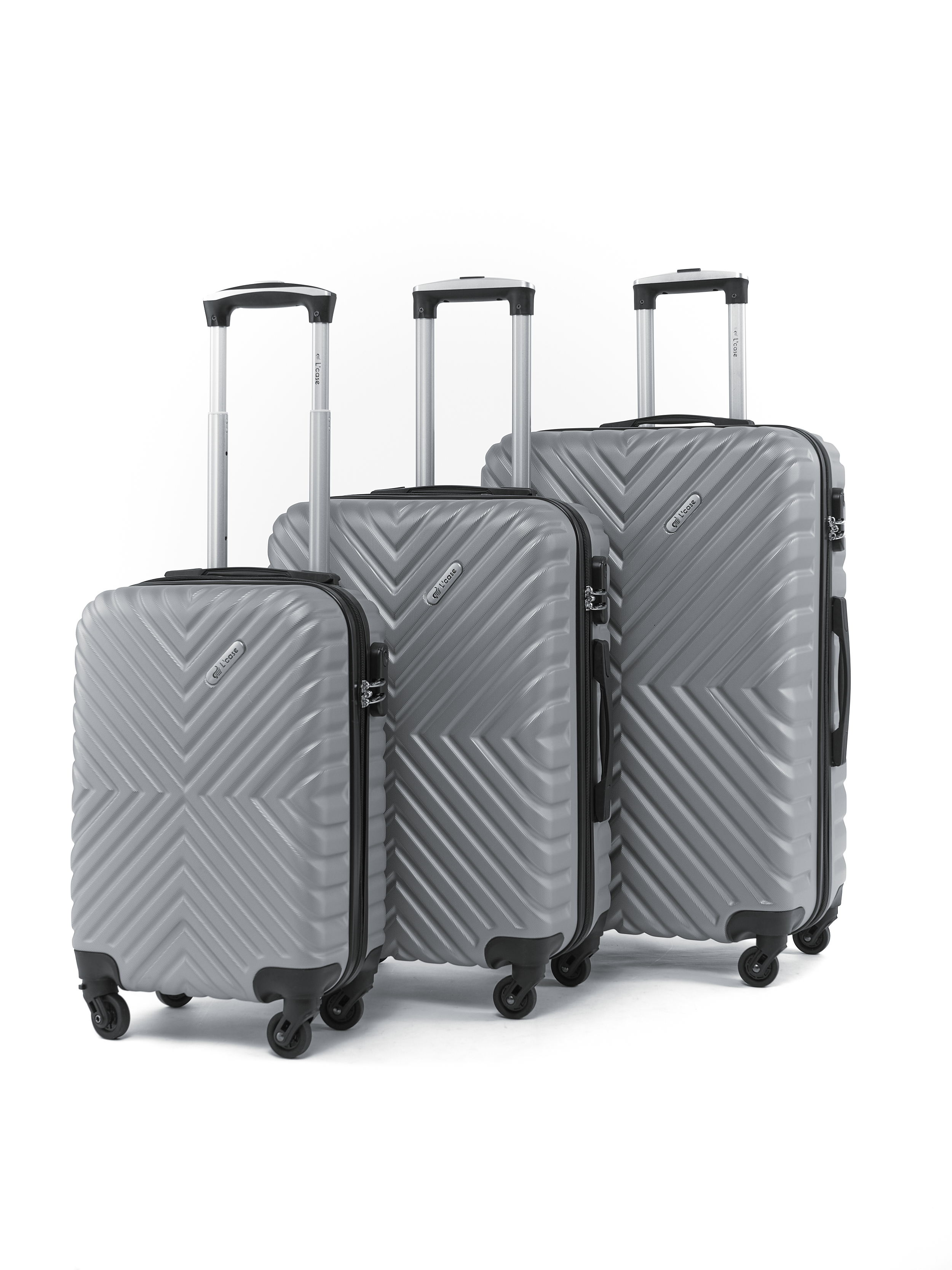

Комплект чемоданов унисекс L'Case New-Delhi серый, S/M/L, New-Delhi