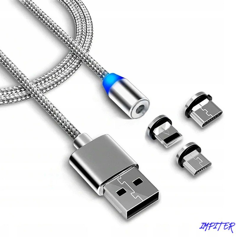 Кабель Lightning, USB Type-C, micro USB-USB Impiter 1 м серый