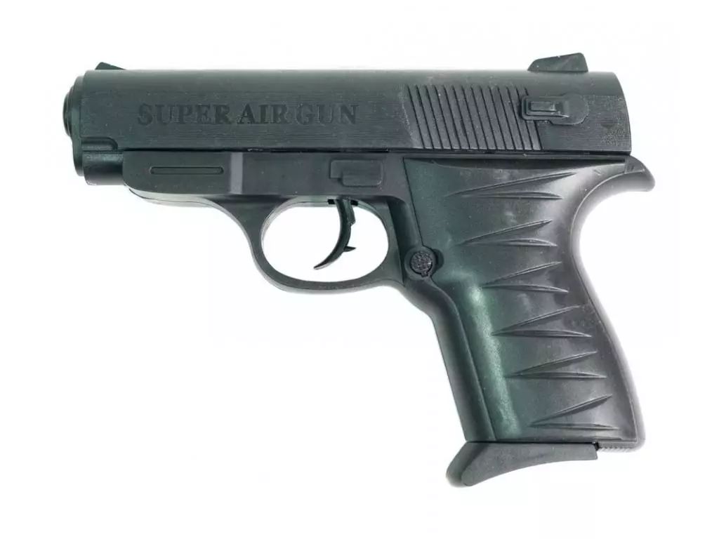 Пистолет Shantou B00777 пружинный 6 мм, черный пластик
