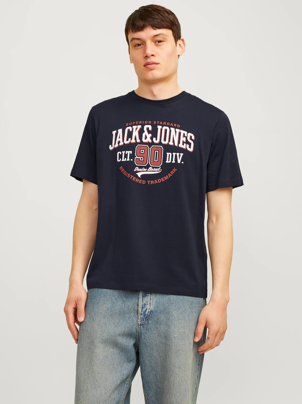 

Футболка мужская Jack & Jones 12254862 синяя S, Синий, 12254862