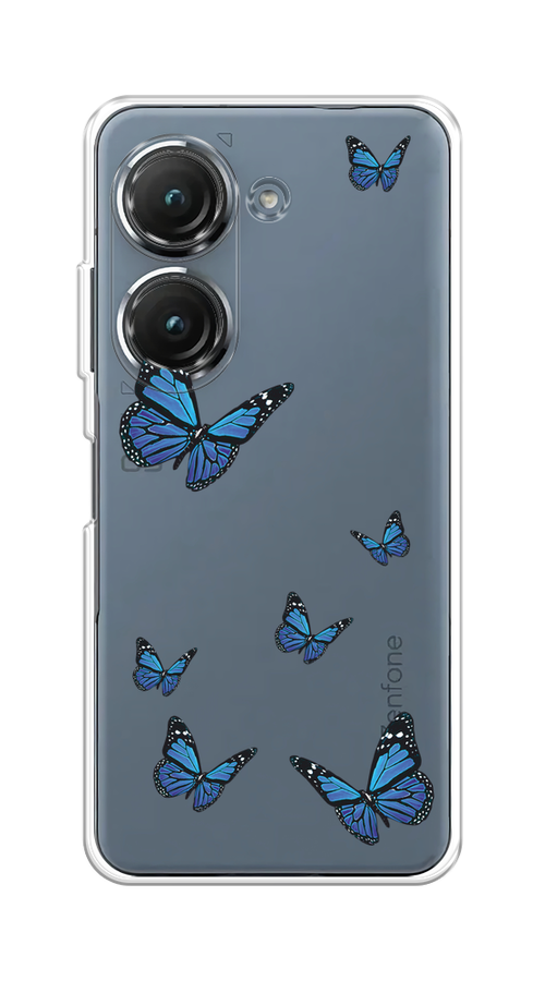 

Чехол на Asus ZenFone 9/ZenFone 10 "Blue butterflies", Синий;черный, 44850-1