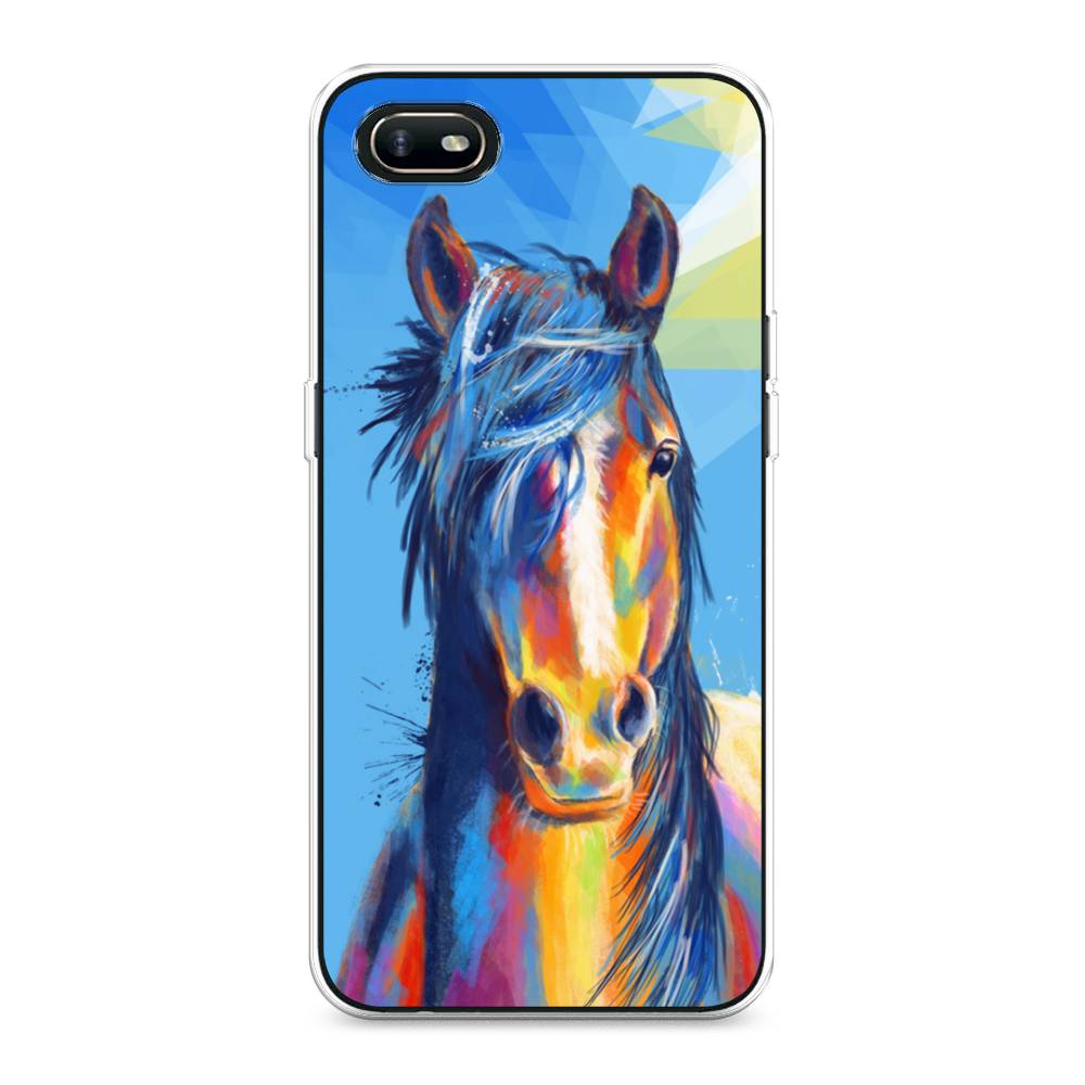 

Чехол для Oppo A1k "Лошадь арт 3", Голубой;желтый;синий, 252150-1
