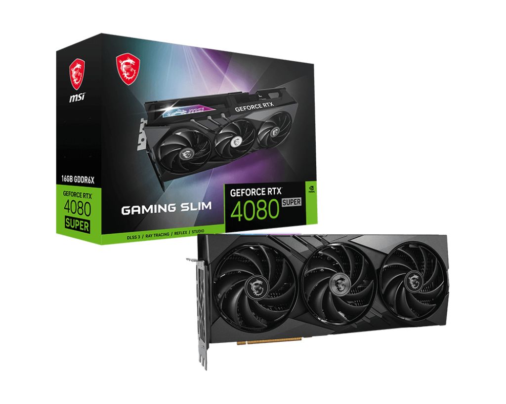 

Видеокарта MSI GeForce RTX 4080 Super Gaming Slim 16G [RTX 4080 SUPER 16G GAMING SLIM], GeForce RTX 4080 SUPER GAMING SLIM