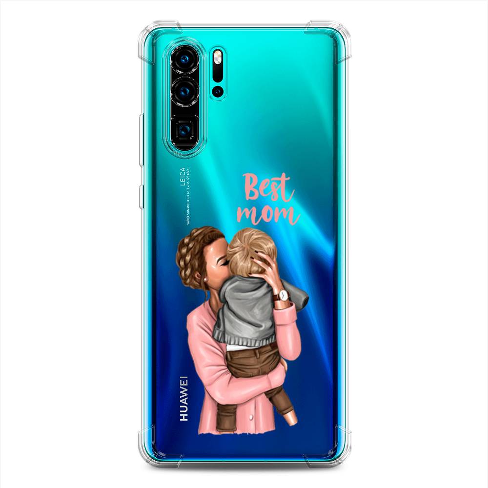 фото Противоударный силиконовый чехол "мама с малышом" на huawei p30 pro awog