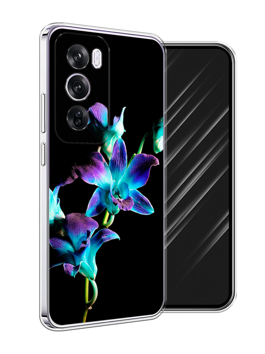 

Чехол Awog на Oppo Reno 12 Pro "Синий цветок на черном", Черный;голубой;синий, 2517150-1