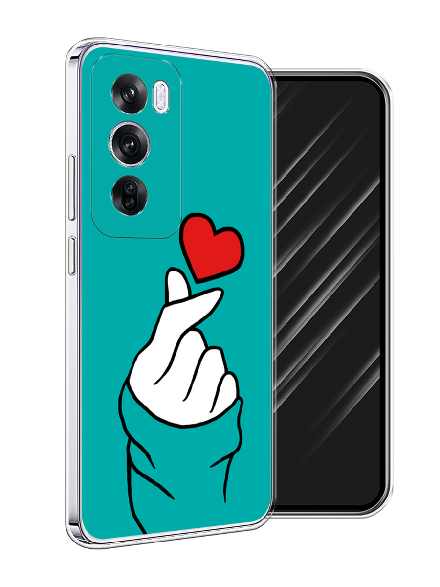 

Чехол Awog на Oppo Reno 12 Pro "Маленькое сердечко", Голубой;белый;красный, 2517150-1