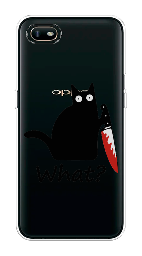 

Чехол на Oppo A1k "Котик с ножом", Черный;красный, 252150-6