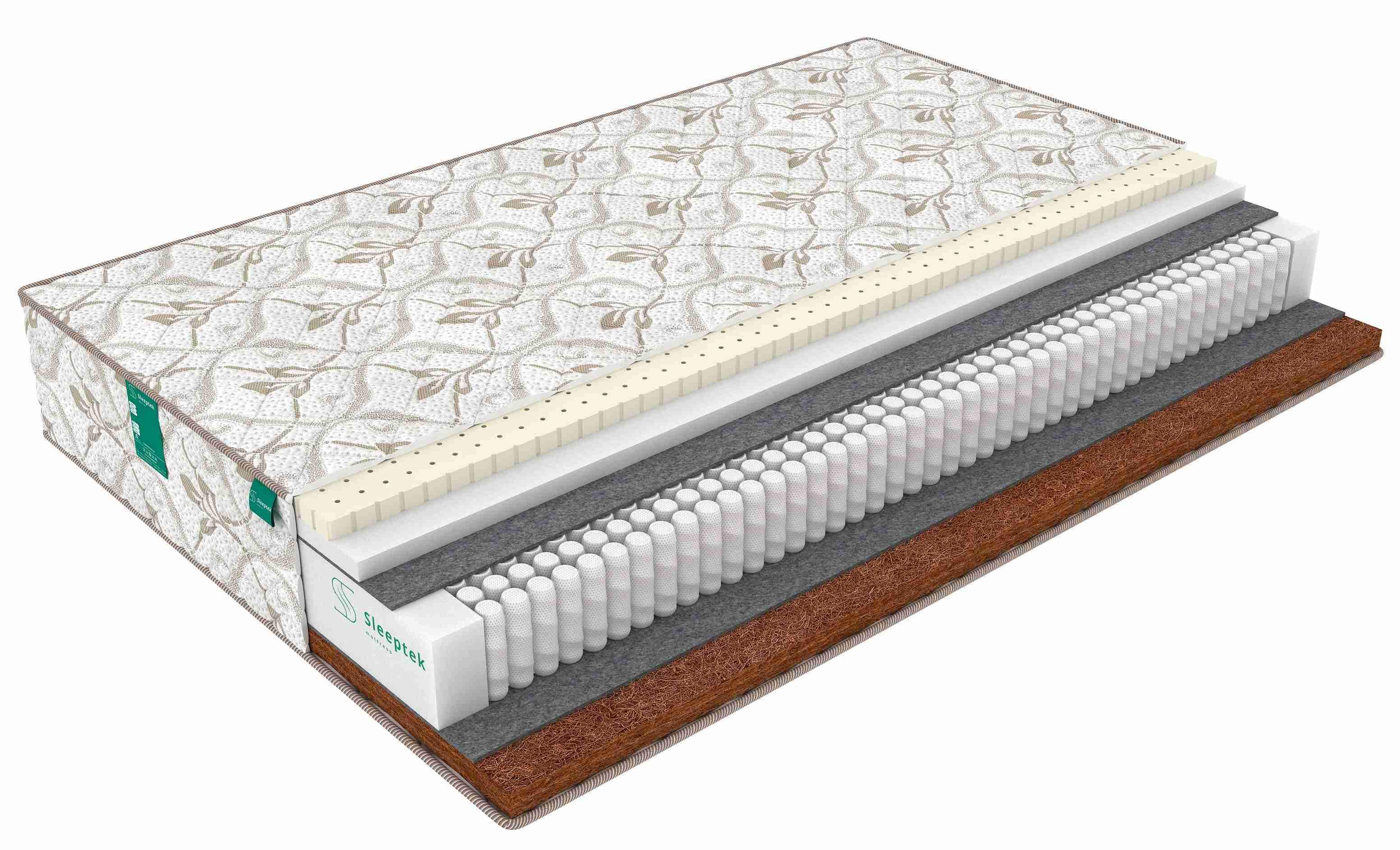 

Матрас пружинный Sleeptek Perfect LatexNorma Cocos/brdmtr466106 110х190, Белый, Perfect LatexNorma Cocos