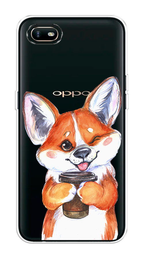 

Чехол на Oppo A1k "Корги с кофе", Оранжевый;белый, 252150-4